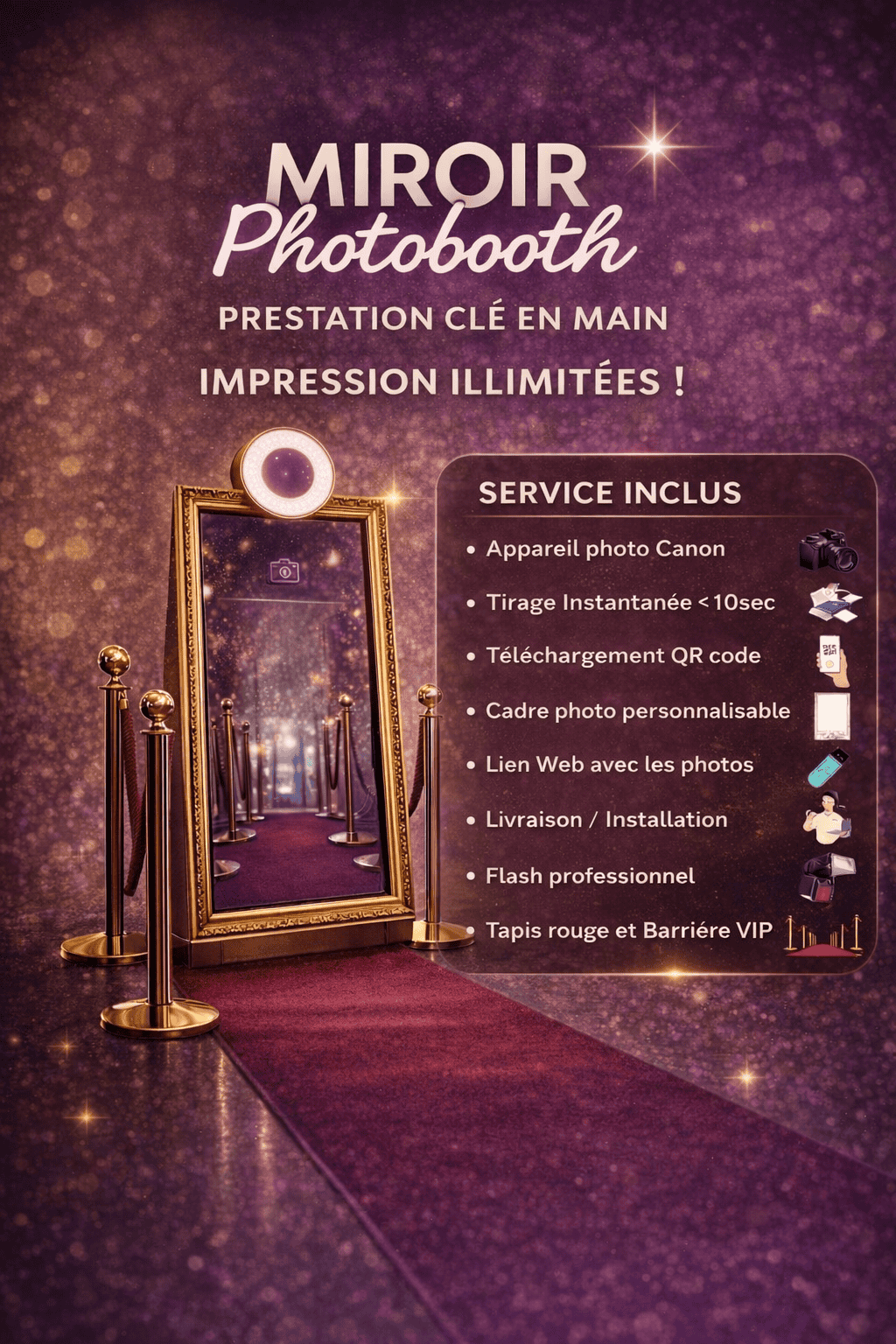 Miroir Photobooth anniversaire