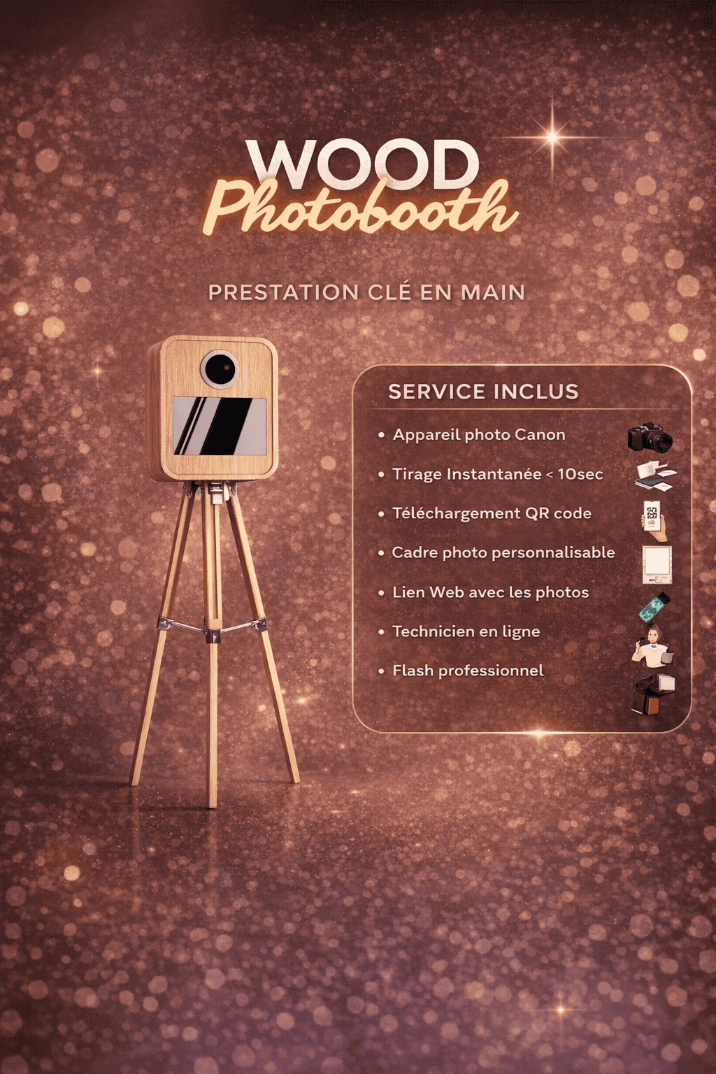 Wood Photobooth anniversaire