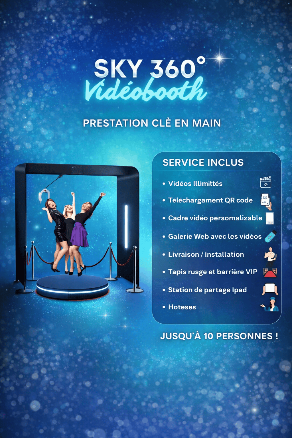 Sky 360° Videobooth anniversaire Bordeaux