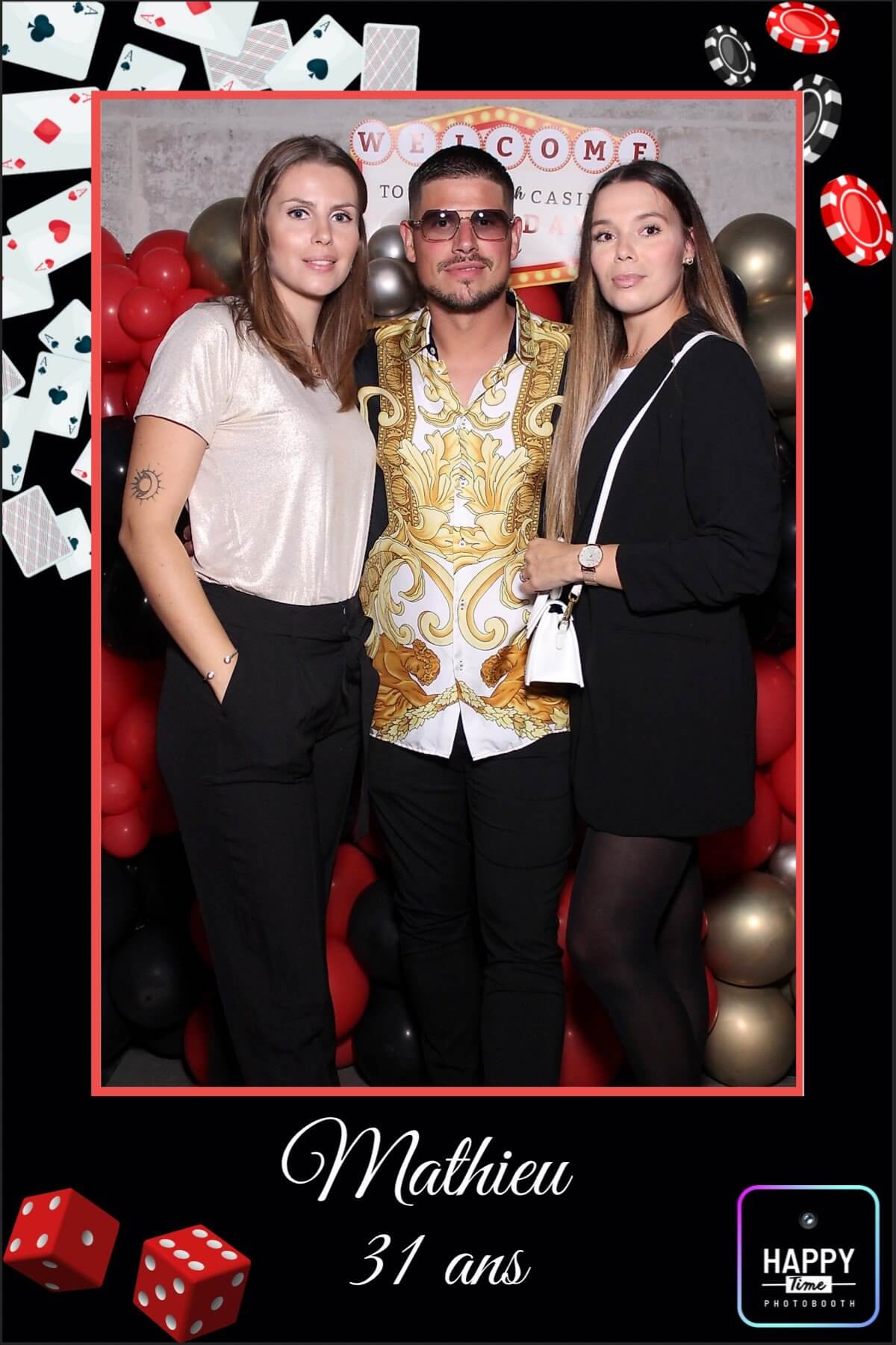 Miroir Photobooth anniversaire casino Bordeaux — Happy Time